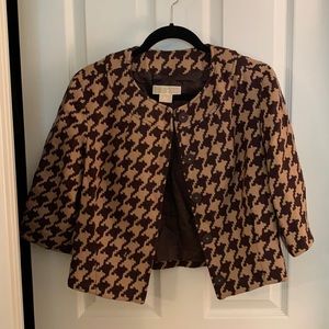 Michael Kors Houndstooth Crop Suit Jacket size S